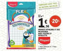 E.Leclerc MAPED Ardoise effacable à sec incassable avec feutre et effacette offre