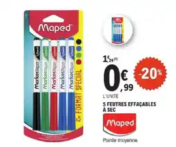 E.Leclerc MAPED 5 feutres effacables à sec offre
