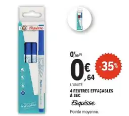 E.Leclerc ESQUISSE 4 feutres effacables à sec offre