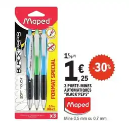 E.Leclerc MAPED 3 porte-mines automatiques "black"peps" offre
