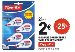 E.Leclerc TIPP-EX 4 rubans correcteurs "mini pocket mouse" offre