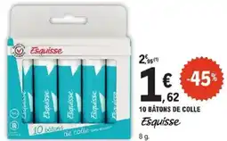 E.Leclerc ESQUISSE 10 bâtons de colle offre