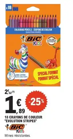 E.Leclerc BIC 18 crayons de couleur "evolution stripes" offre
