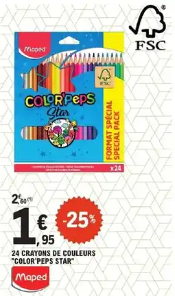 E.Leclerc MAPED 24 crayons de couleurs "color'peps star" offre