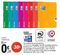E.Leclerc OXFORD Cahier "openflex" offre