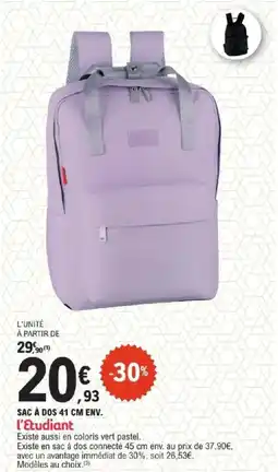 E.Leclerc L'ETUDIANT Sac à dos offre