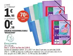 E.Leclerc EXACOMPTA Chemise personnalisable "kreacover" offre