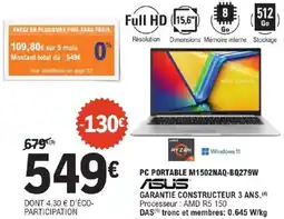 E.Leclerc ASUS Pc portable m1502naq-bq279w offre