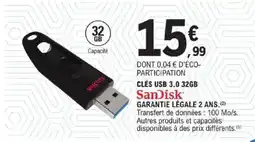E.Leclerc SANDISK Clés usb 3.0 32gb offre