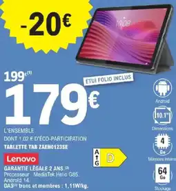 E.Leclerc LENOVO Tablette tab zaeh0123se offre