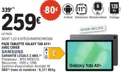 E.Leclerc SAMSUNG Pack tablette galaxy tab a11+ avec cover offre