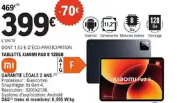 E.Leclerc XIAOMI Tablette pad 8 128go offre