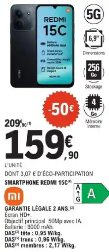 E.Leclerc REDMI 15C Smartphone offre