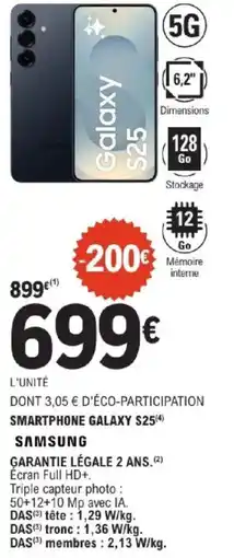 E.Leclerc SAMSUNG Smartphone galaxy s25 offre