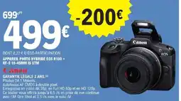 E.Leclerc CANON Appareil photo hybride eos r100 + rf-s 18-45mm is stm offre