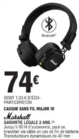 E.Leclerc Casque sans fil major iv offre