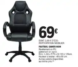 E.Leclerc Fauteuil gamer noir offre