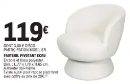 E.Leclerc Fauteuil pivotant ecru offre