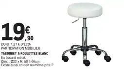E.Leclerc Tabouret a roulettes blanc offre