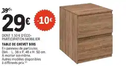 E.Leclerc Table de chevet bois offre