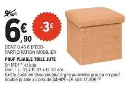 E.Leclerc Pouf pliable toile jute offre