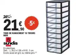 E.Leclerc SUNDIS Tour de rangement 10 tiroirs noir offre