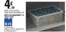 E.Leclerc KIS Boîte de rangement "grey cats" offre