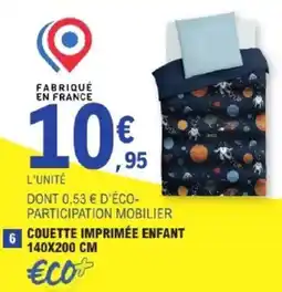E.Leclerc Couette imprimée enfant offre