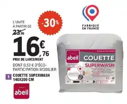 E.Leclerc ABEIL Couette superwash offre