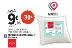 E.Leclerc TISSSAIA Oreiller éco responsable offre