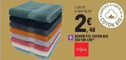 E.Leclerc TISSAIA 4 serviette coton bio offre