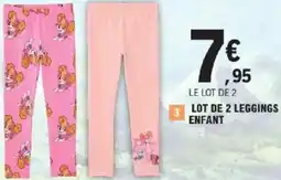 E.Leclerc Lot de 2 leggings enfant offre
