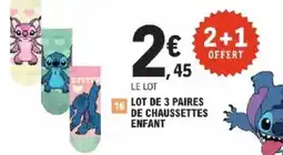 E.Leclerc Lot de 3 paires de chaussettes enfant offre