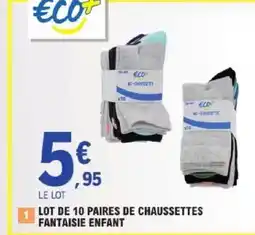 E.Leclerc Lot de 10 paires de chaussettes fantaisie enfant offre