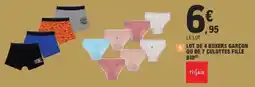 E.Leclerc TISSAIA Lot de 4 boxers garçon ou de 7 culottes fille bio offre