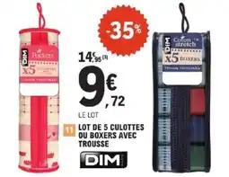 E.Leclerc Lot de 5 culottes ou boxers avec trousse offre