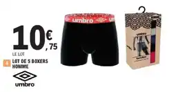 E.Leclerc UMBRO Lot de 5 boxers homme offre
