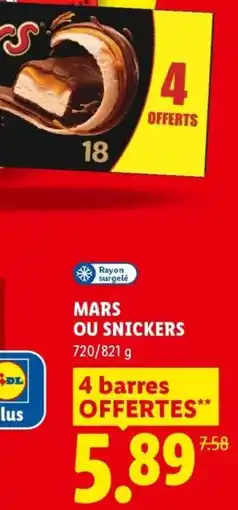 Lidl MARS OU SNICKERS offre