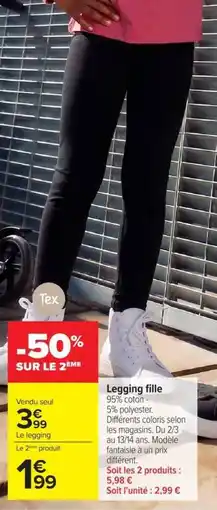 Carrefour Legging fille offre