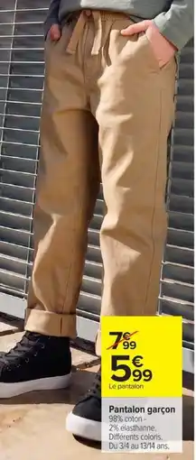 Carrefour Pantalon garçon offre