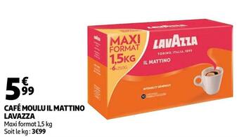 Auchan Lavazza café moulu il mattino offre