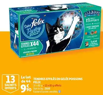 Auchan Felix tendres effilés en gelée poissons offre