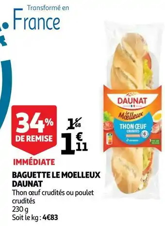 Auchan Daunat baguette le moelleux offre