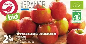 Auchan Auchan pommes bicolores ou golden bio offre