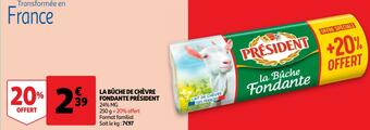 Auchan Président la bûche de chèvre fondante offre