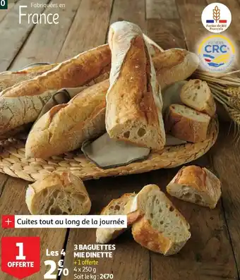 Auchan 3 baguettes mie dinette offre