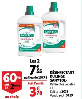 Auchan Sanytol désinfectant du linge offre