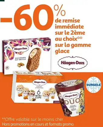 Auchan Haagen-dazs bon plan sur la gamme glace de la marque haagen-dazs offre