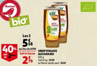 Auchan Auchan bio sirop d'agave offre