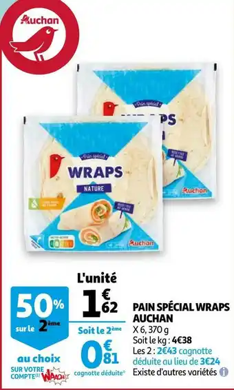 Auchan Auchan pain spécial wraps offre